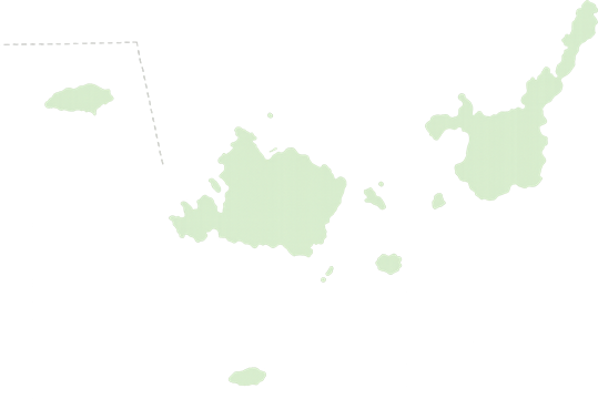 沖縄県および周辺離島の地図